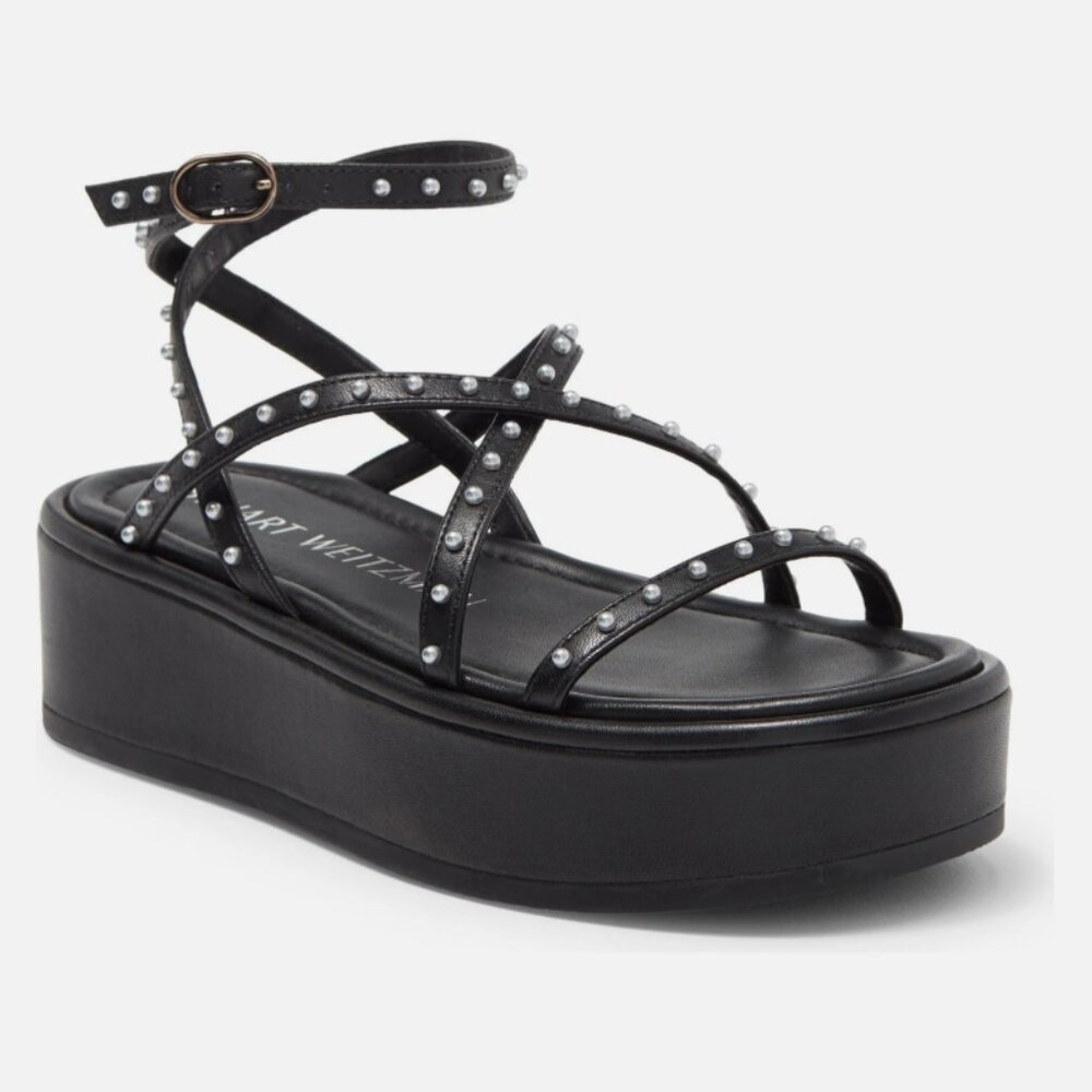 NWT Stuart Weitzman Summerlift Pearl Platform Ankle Strap Sandals Size 7